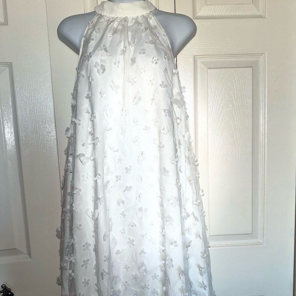 Elegant White Floral women’s  Dress‎